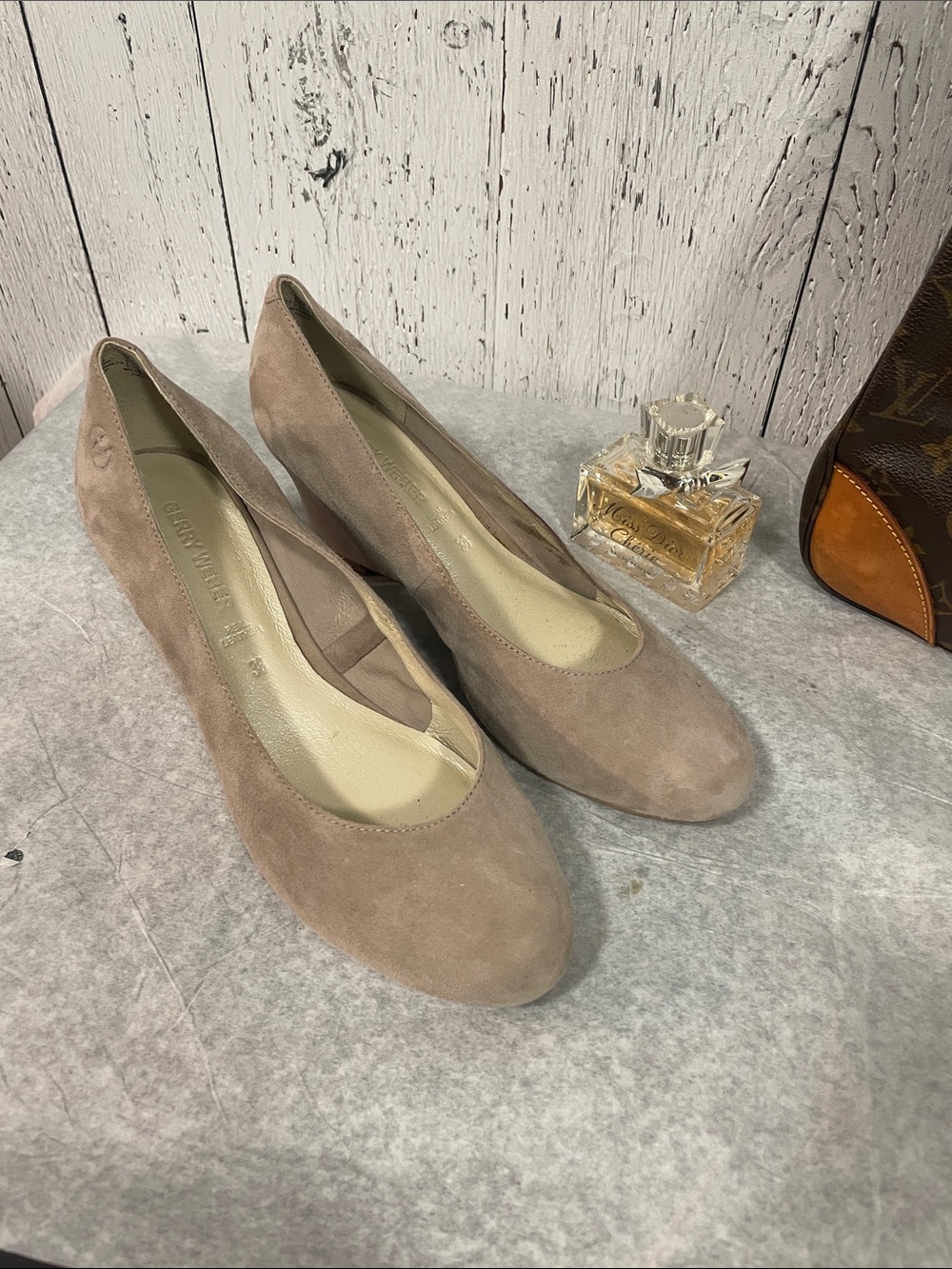Gerry Weber suede taupe shoes size 38 made in Germany